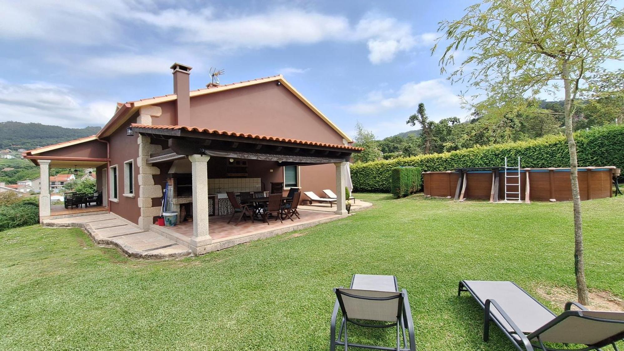 Chalet Rural 400 M Playa Piscina Barbacoa Chimenea Bueu Exterior photo
